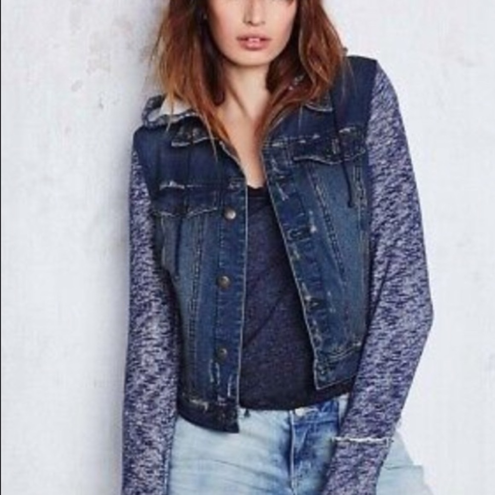 Free People denim knit jacket